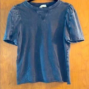 Stylish Gray Sweatshirt Short Sleeve Top